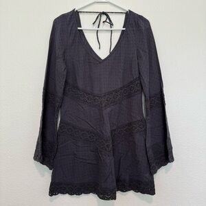 Free People Bell Sleeve Tie Back Tunic - Size S